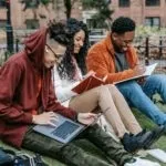 College Kids Gathered on the Green